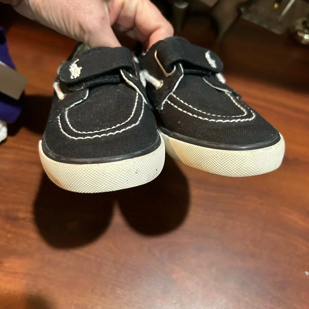 Polo by Ralph Lauren Kids Black Canvas Shoes Little Kid Sz 9
